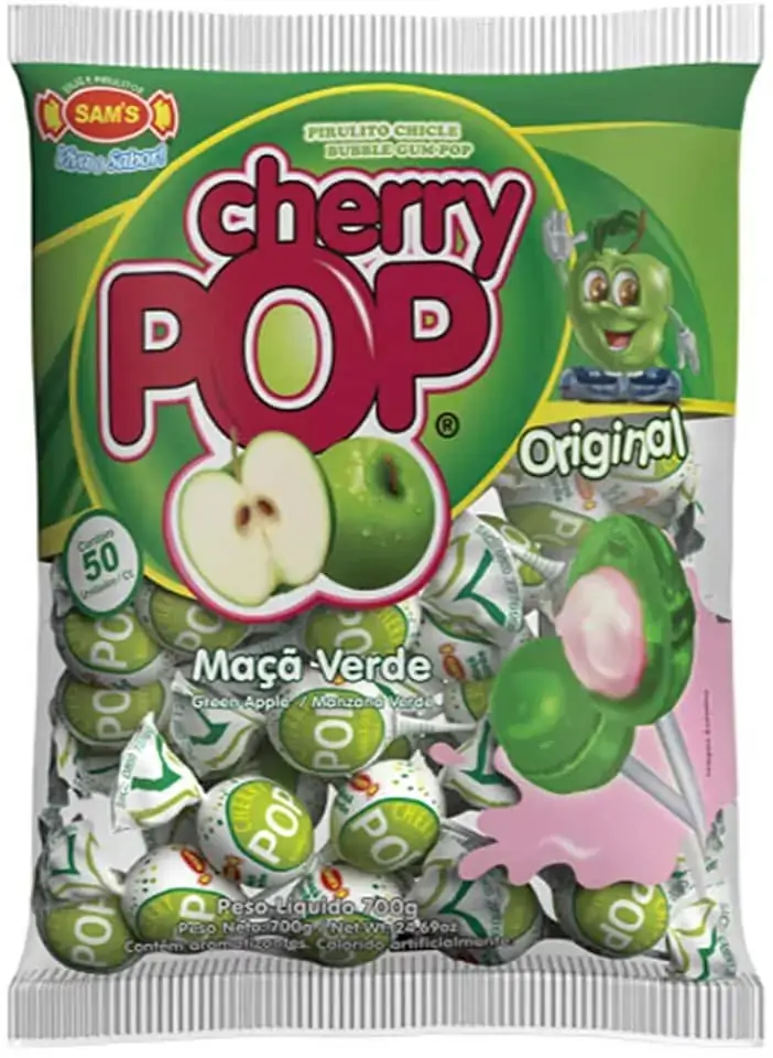 Pirulito Cherry Pop C/50 Maca Verde
