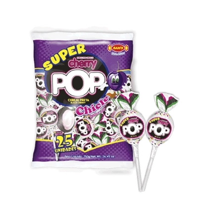 Pirulito Super Cherry Pop Sam S Black
