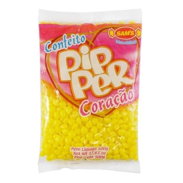 Conf Pipper Coracao Amarelo Abacaxi 500g
