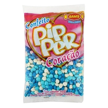 Confeito Pipper Simas Coração Azul Colorido