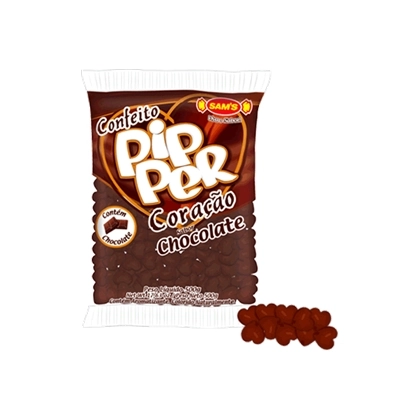 Confeito Pipper Simas Coração Chocolate