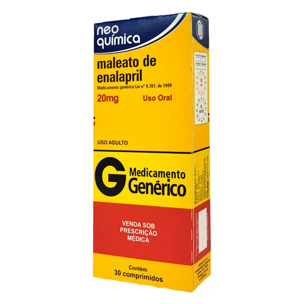 Maleato De Enalapril 20 Mg 30 Comprimidos Neo Química Genérico