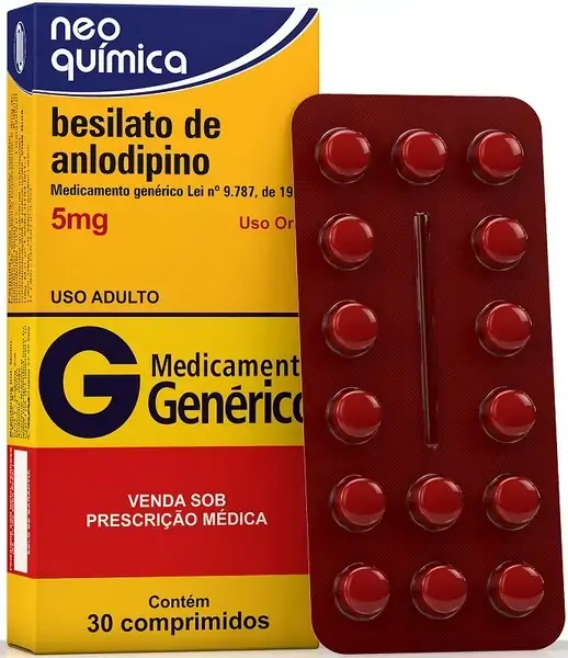 Besilato De Anlodipino 5 Mg 30 Comprimidos Neo Química Genérico
