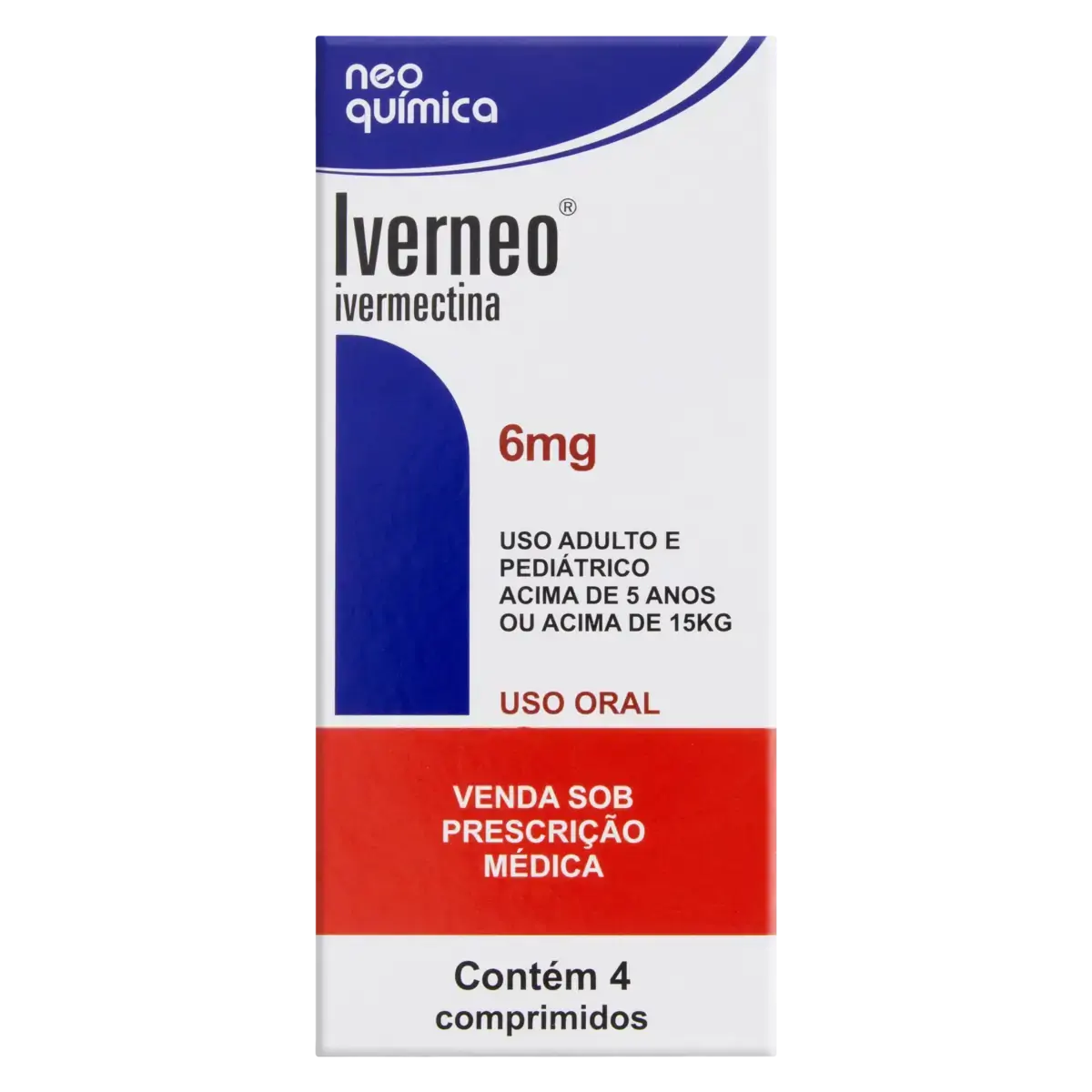 Iverneo 6mg Neo Química Caixa 4 Comprimidos