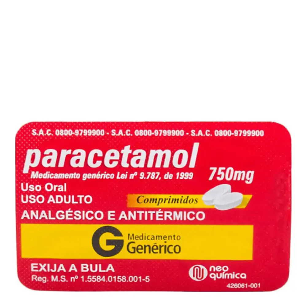 Paracetamol 750mg 4 Comprimidos