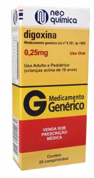 Digoxina 0,25 Mg 25 Comprimidos Neo Química Genérico