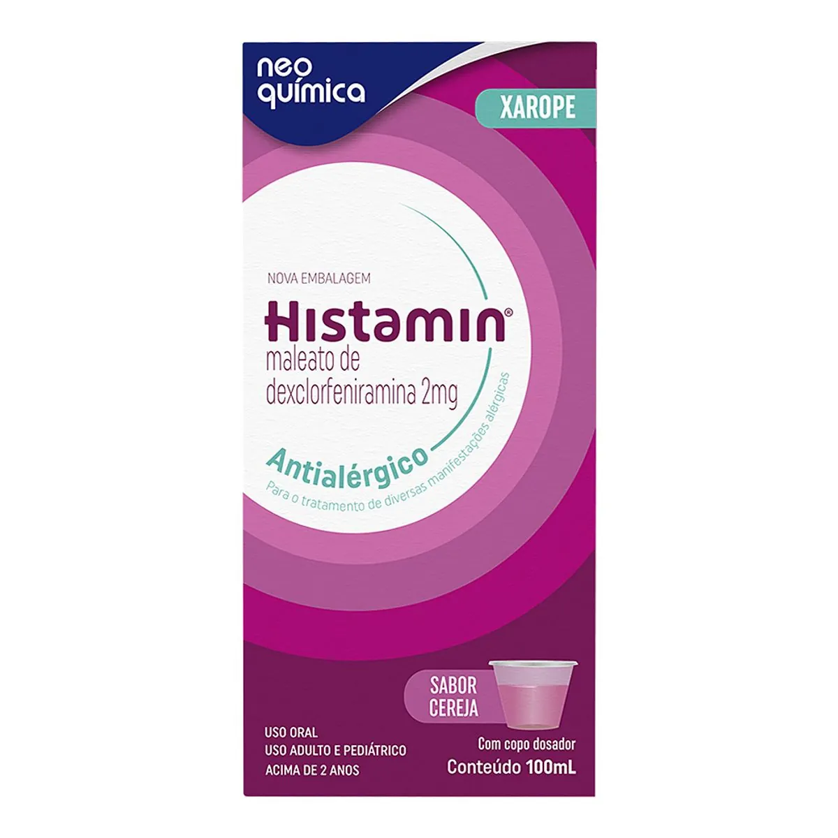 Antialérgico Histamin 2 mg/5 ml Xarope com 100 ml