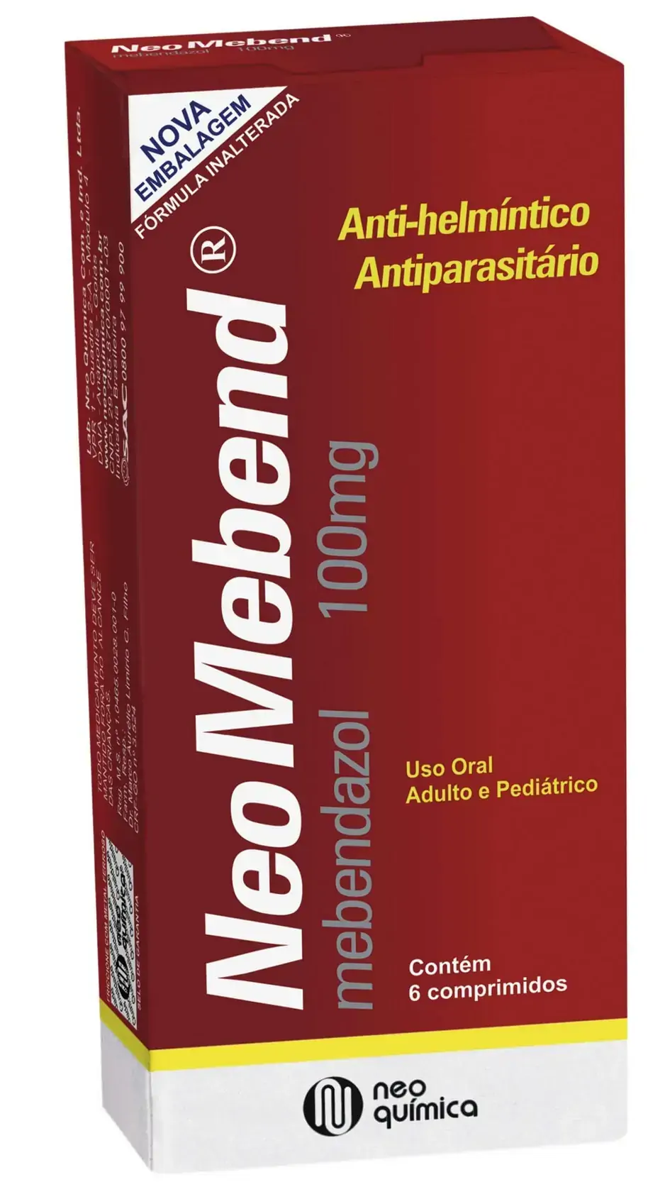 Neo Mebend 100mg Caixa 6 Comp