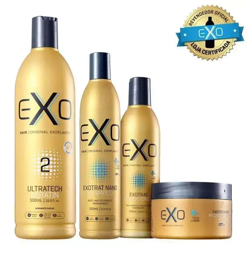 EXO HAIR Exoplastia alisamento selante 500 ml + KIT de manunteçao Pós Progressiva Exotrat Nano