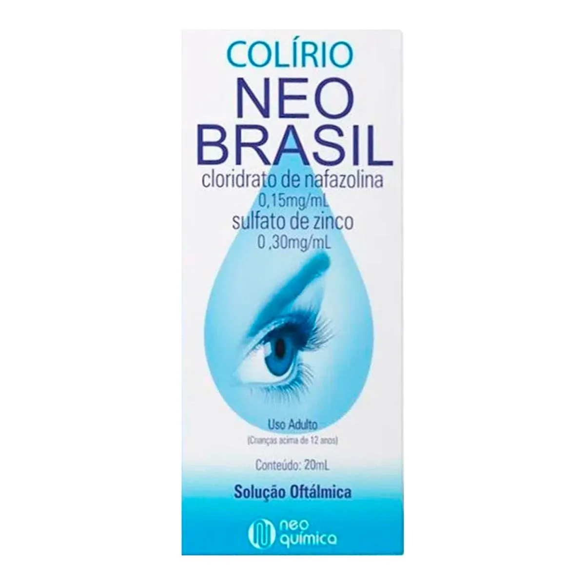 Colírio Neo Brasil 0,15mg/mL + 0,30mg/mL Frasco 20ml