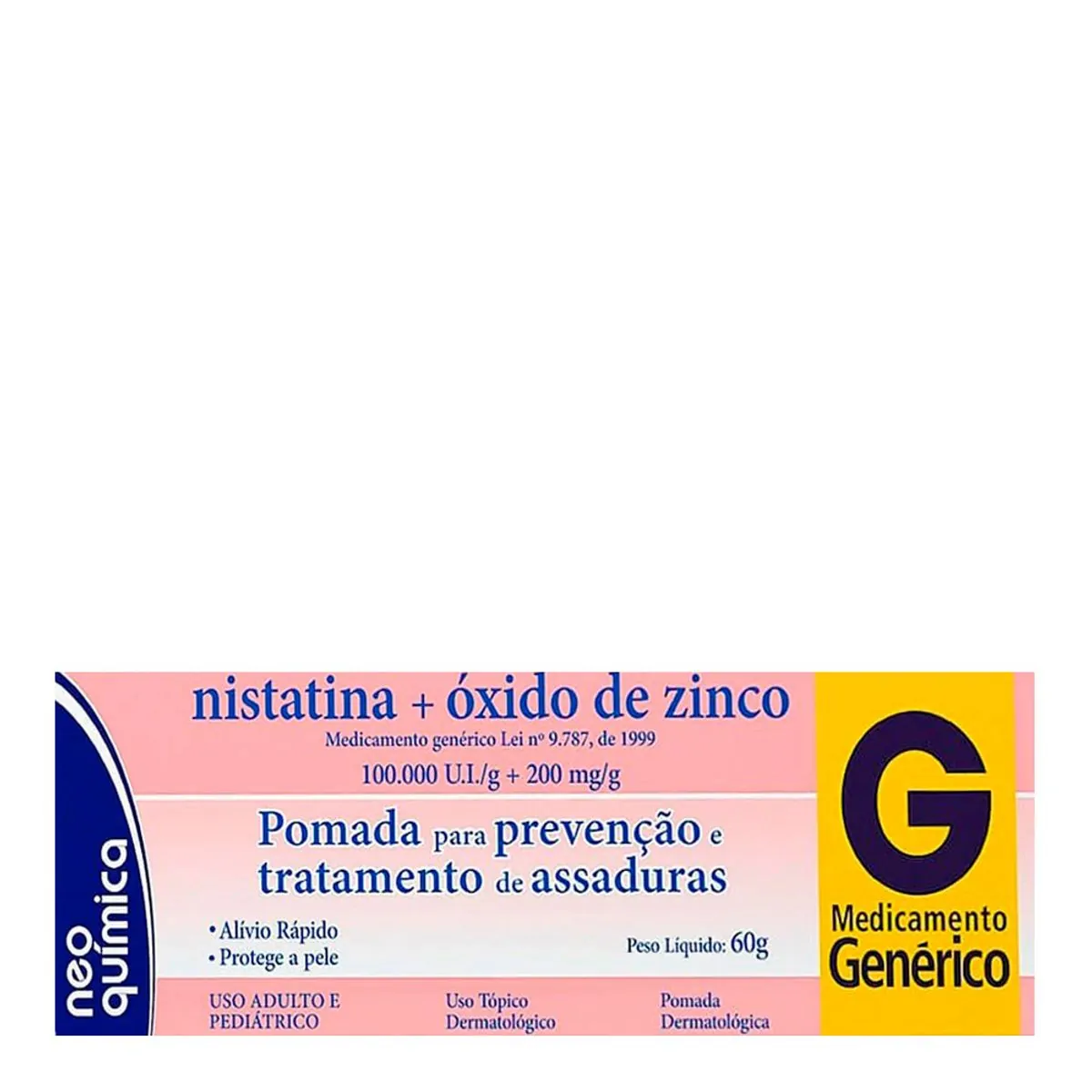 Pomada Antiassaduras Nistatina + Óxido de Zinco Genérico Neo Química 60g