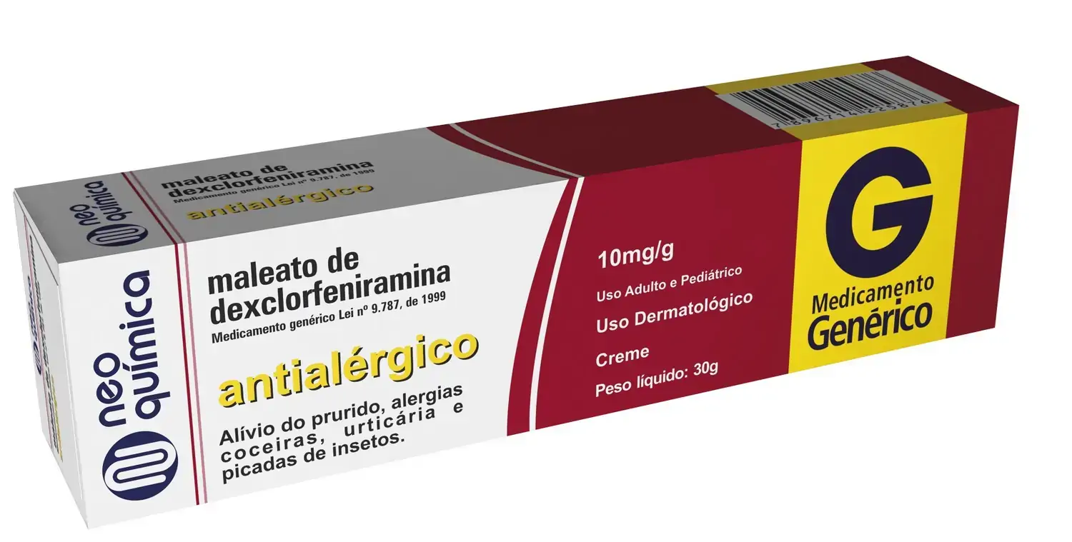 Maleato De Dexclorfeniramina 10 Mg/g Creme Dermatológico Neo Química Genérico