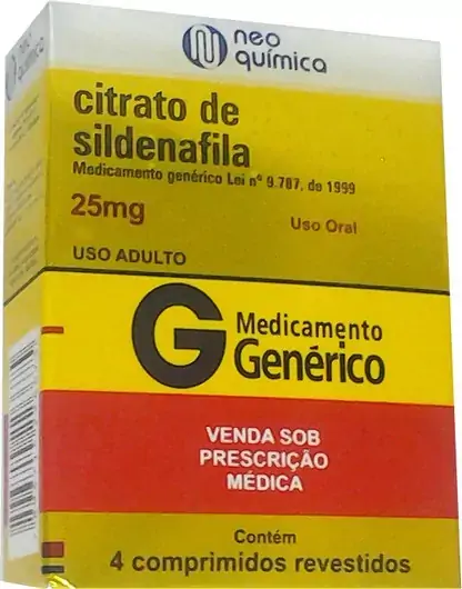 Citrato De Sildenafila 25 Mg 4 Comprimidos Hypermarcas Genérico