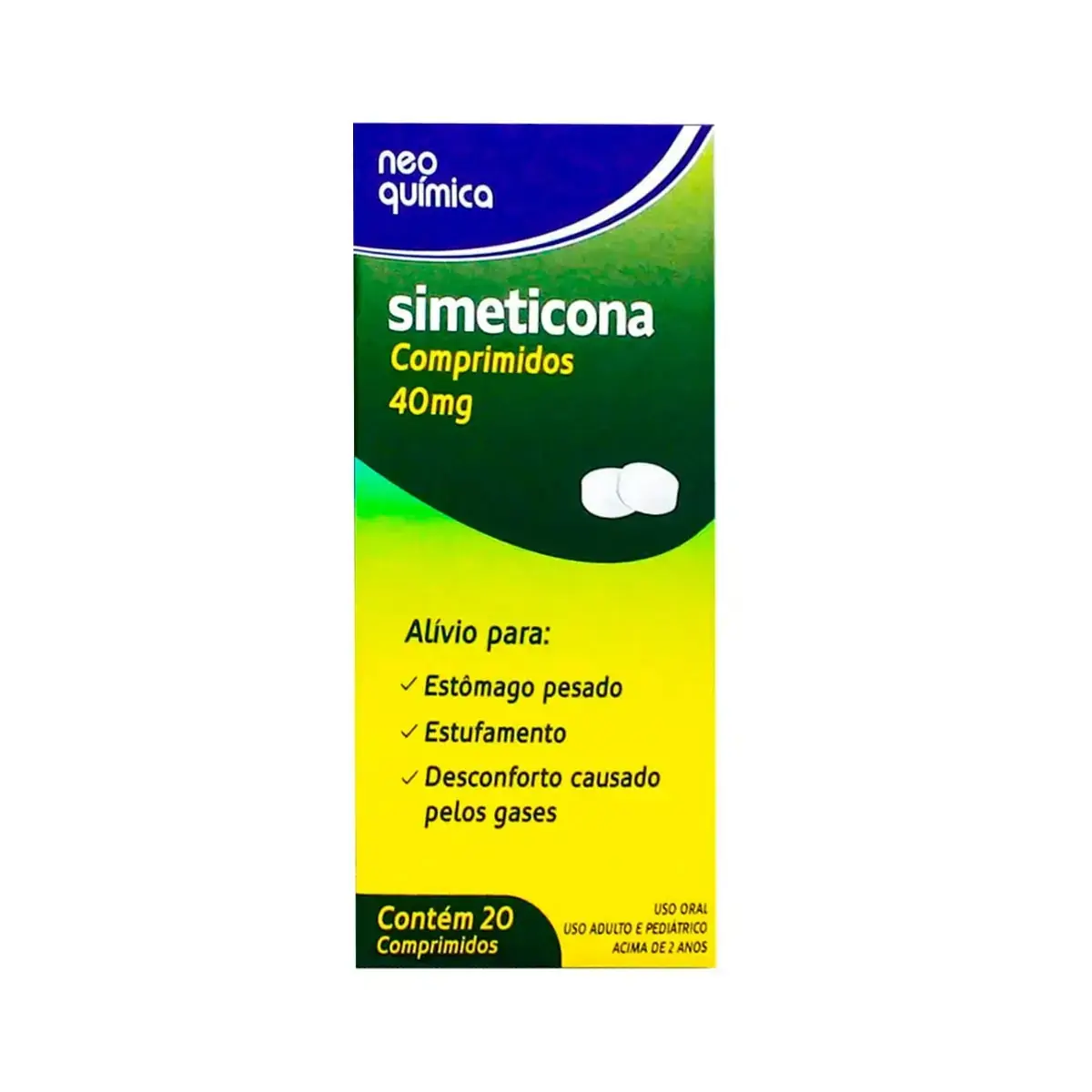 Simeticona 40 Mg 20 Comprimidos Neo Química Genérico