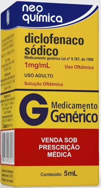 Diclofenaco Sódico 1 Mg/ml Colírio 5 Ml Neo Química Genérico