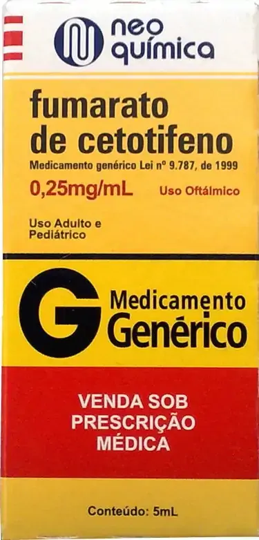 Fumarato De Cetotifeno 0,345mg Sol Oft Fr 5ml