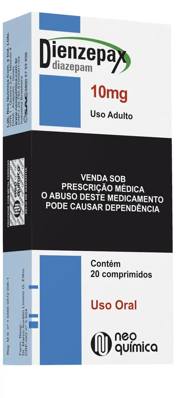 Dienzepax 10 Mg 20 Comprimidos Neo Química Similar