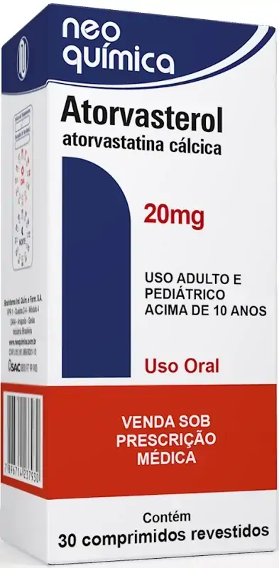 Atorvasterol 20mg Caixa 30 Comp Rev