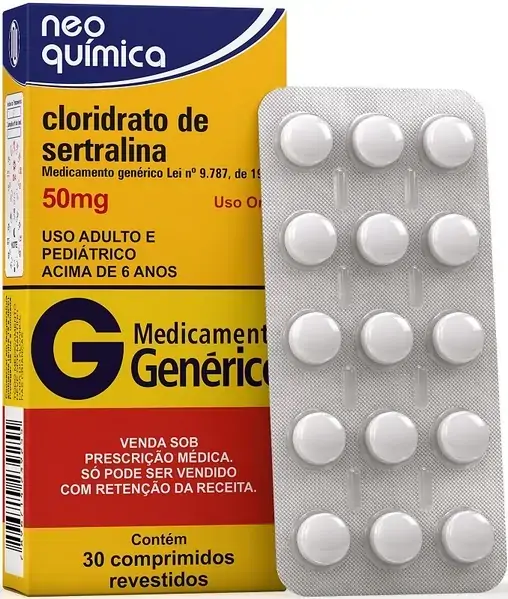 Cloridrato De Sertralina 50mg Caixa 30 Comp Rev