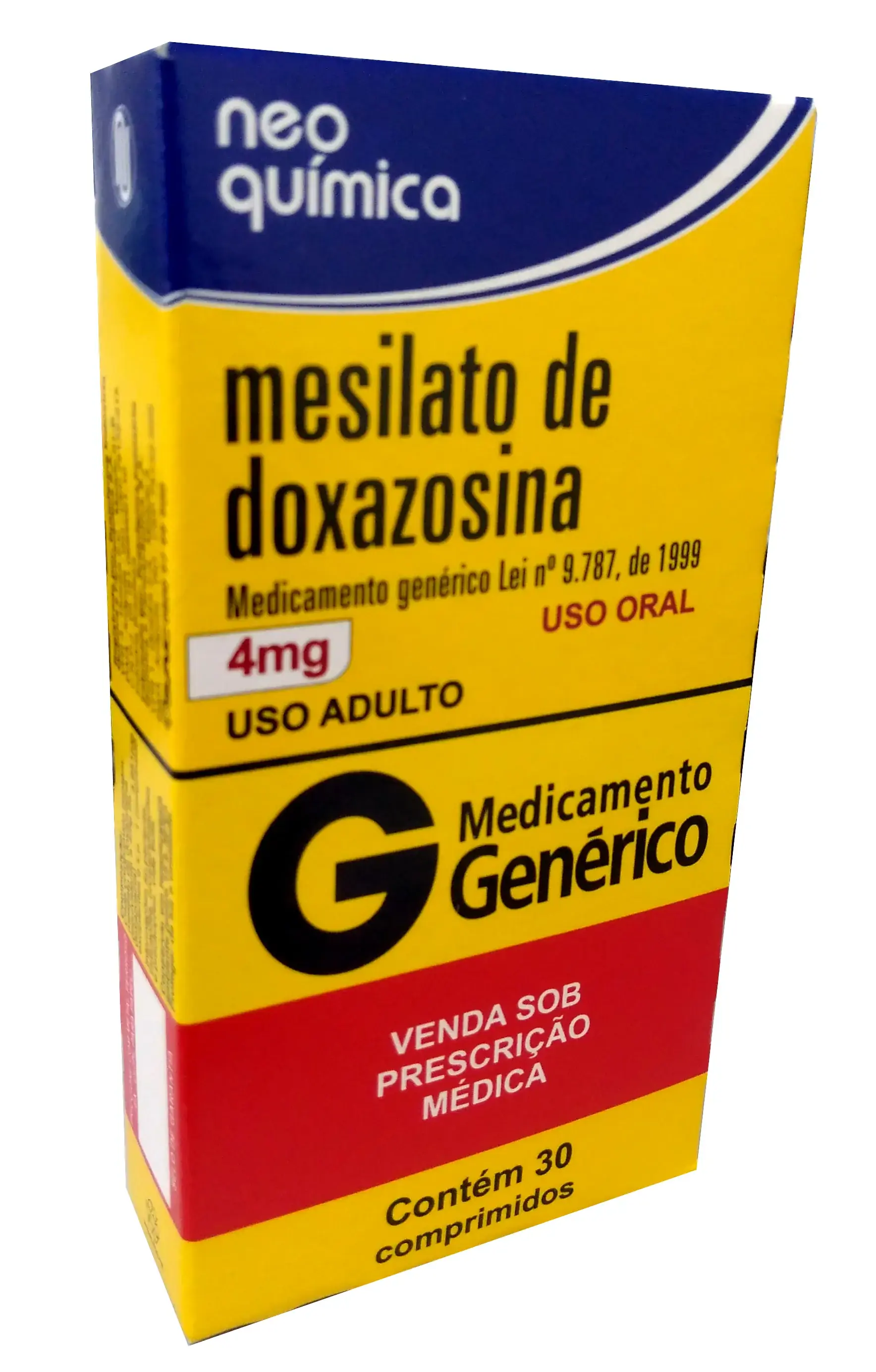 Mesilato De Doxazosina 4mg Cx 30 Comp