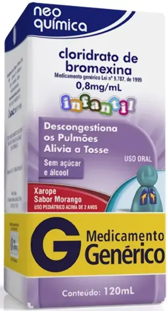Cloridrato De Bromexina 0,8mg Xpe Fr 120ml Cm