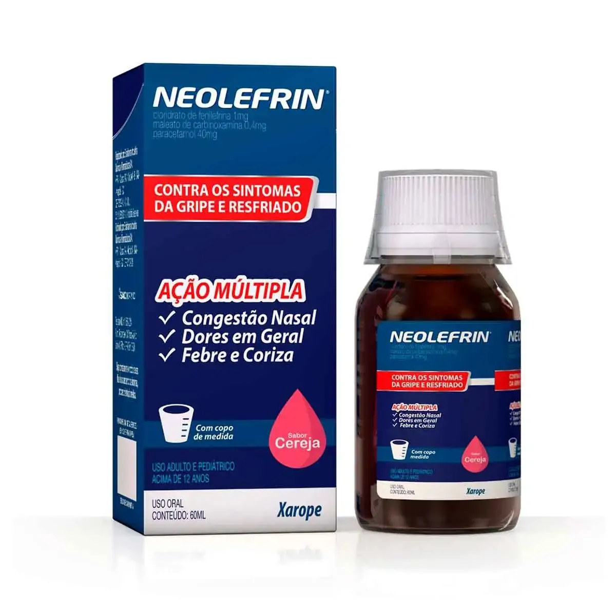 Xarope Neolefrin Cereja Neo Química Caixa 60ml Copo Dosador