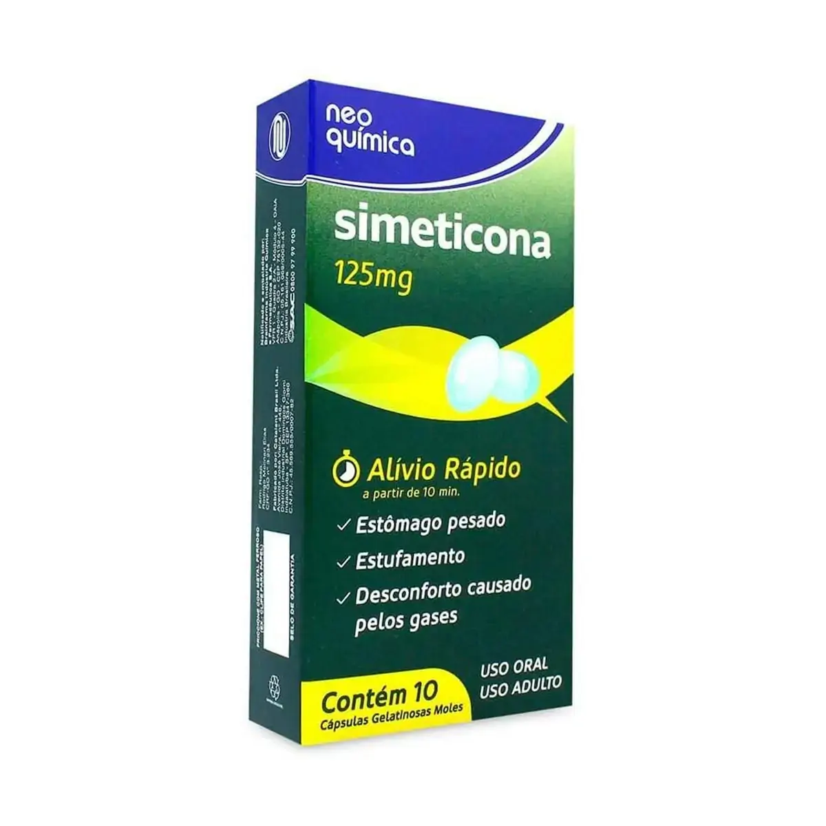 Simeticona 125mg Cx 10 Cap