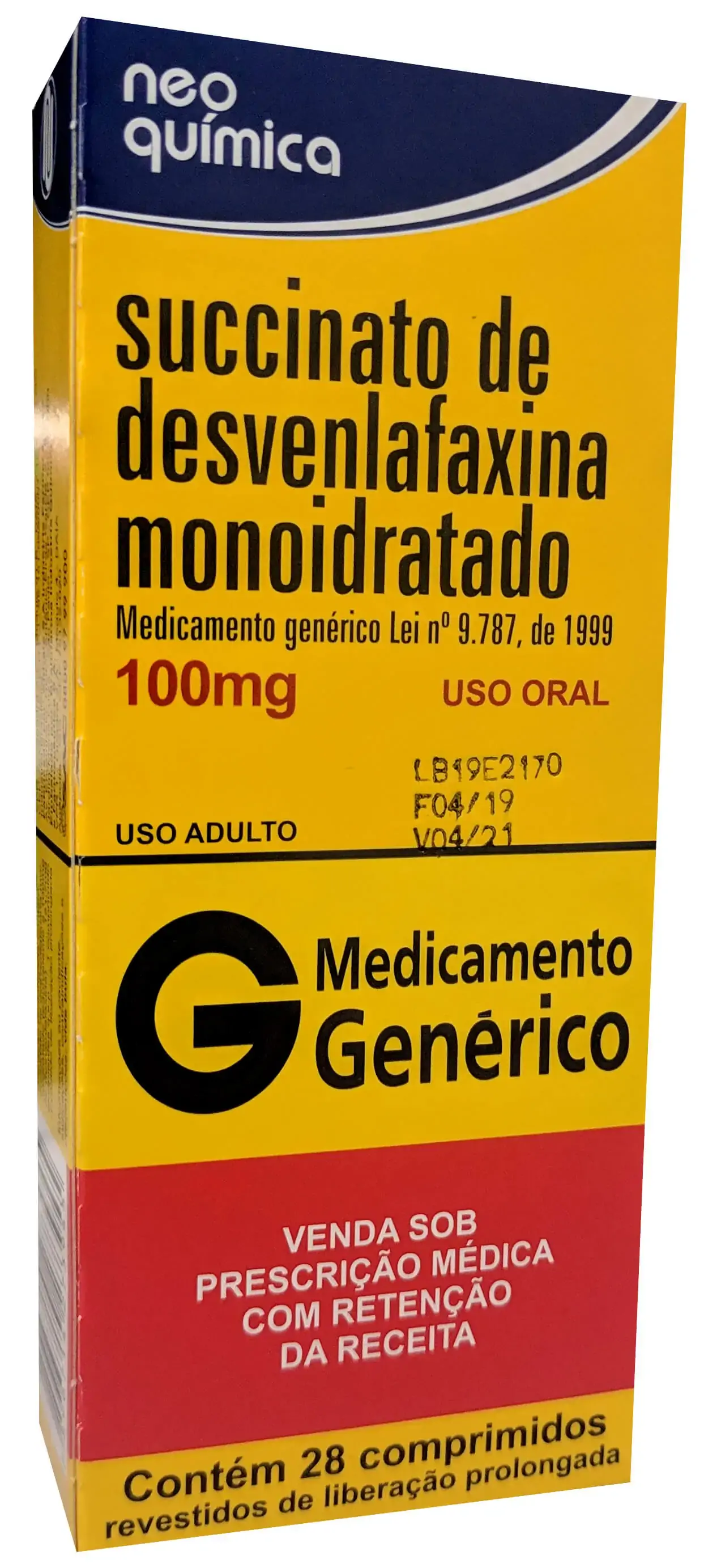 Succinato De Desvenlafaxina Monoidratado 100mg Cx 28 Comp Re