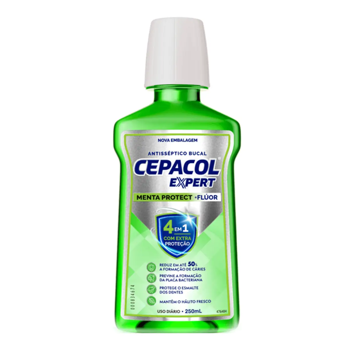 Enxaguante Bucal Antisséptico Menta Protect Cepacol Expert Frasco 250ml