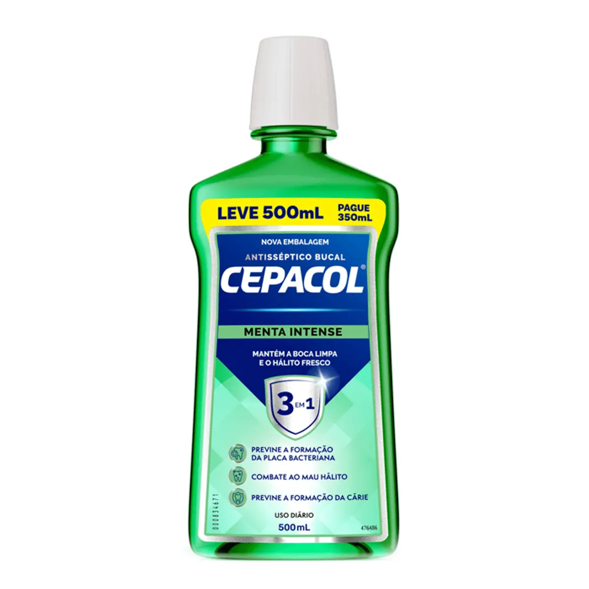 Enxaguante Bucal Antisséptico Menta Intense Cepacol Frasco Leve 500ml Pague 350ml