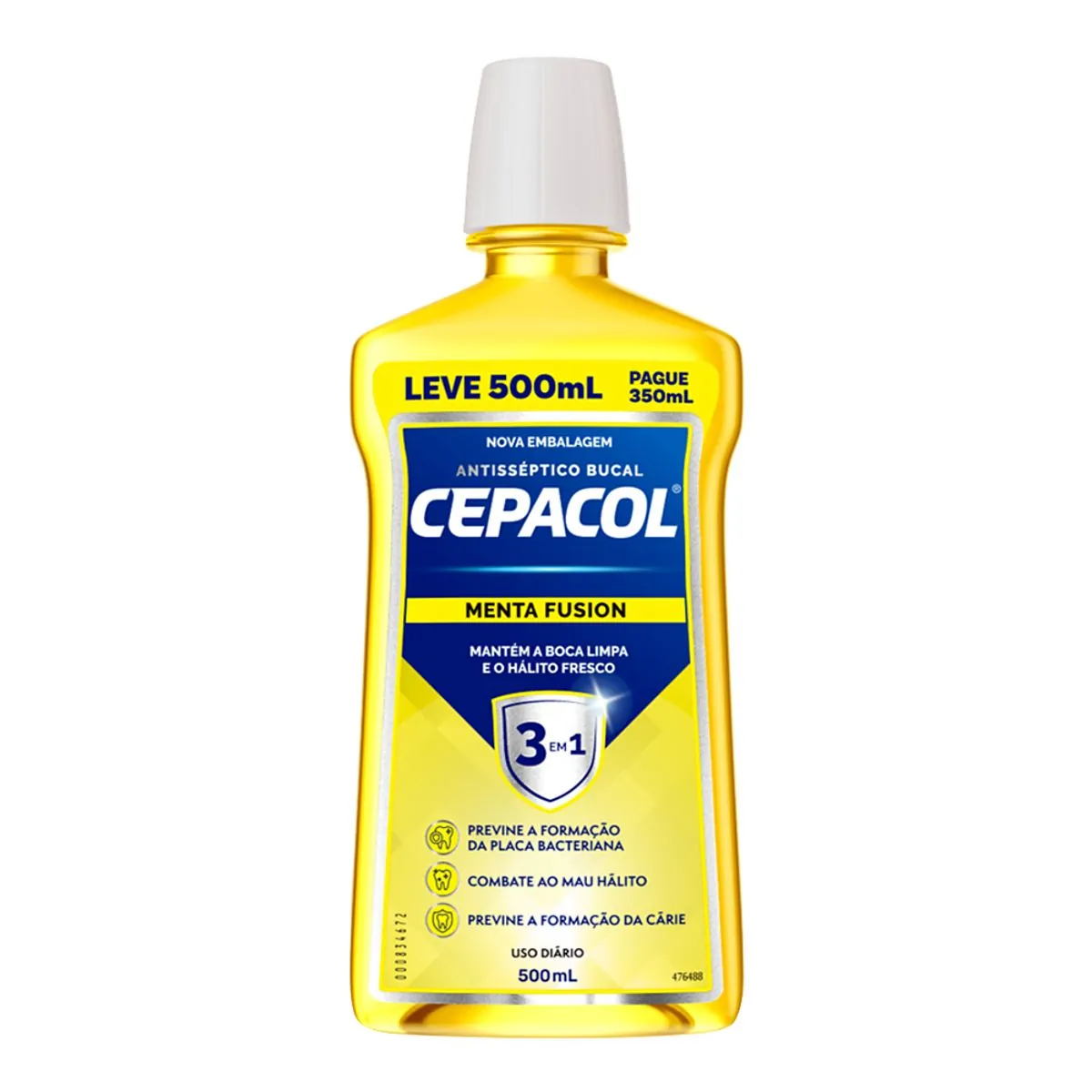 Enxaguante Bucal Antisséptico Menta Fusion Cepacol Frasco Leve 500ml Pague 350ml