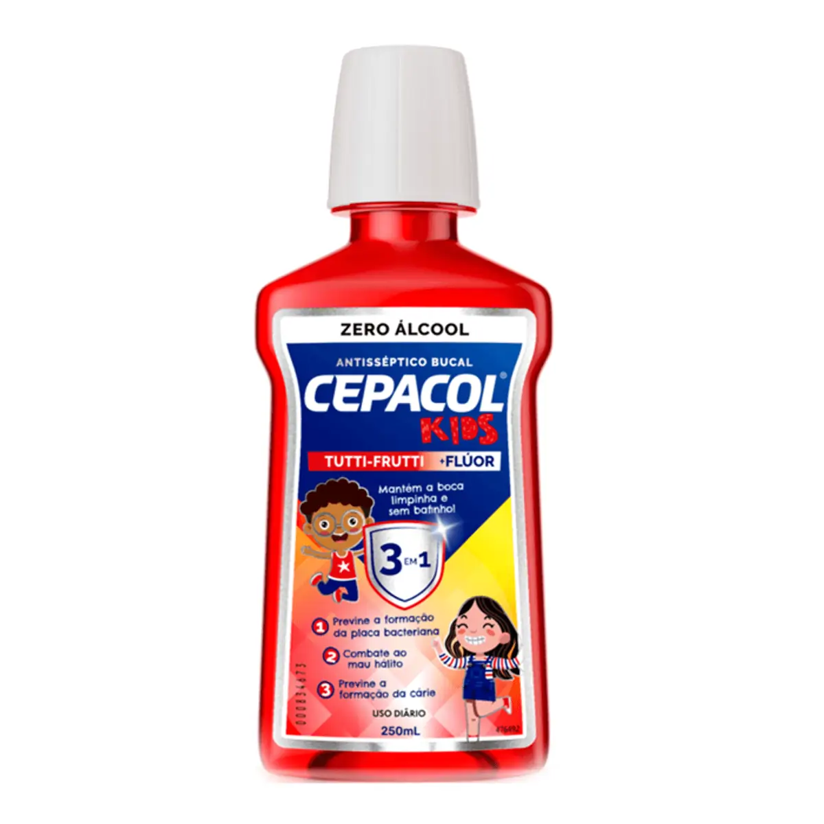 Enxaguante Bucal Antisséptico Zero álcool Tutti Frutti Cepacol Kids Frasco 250ml