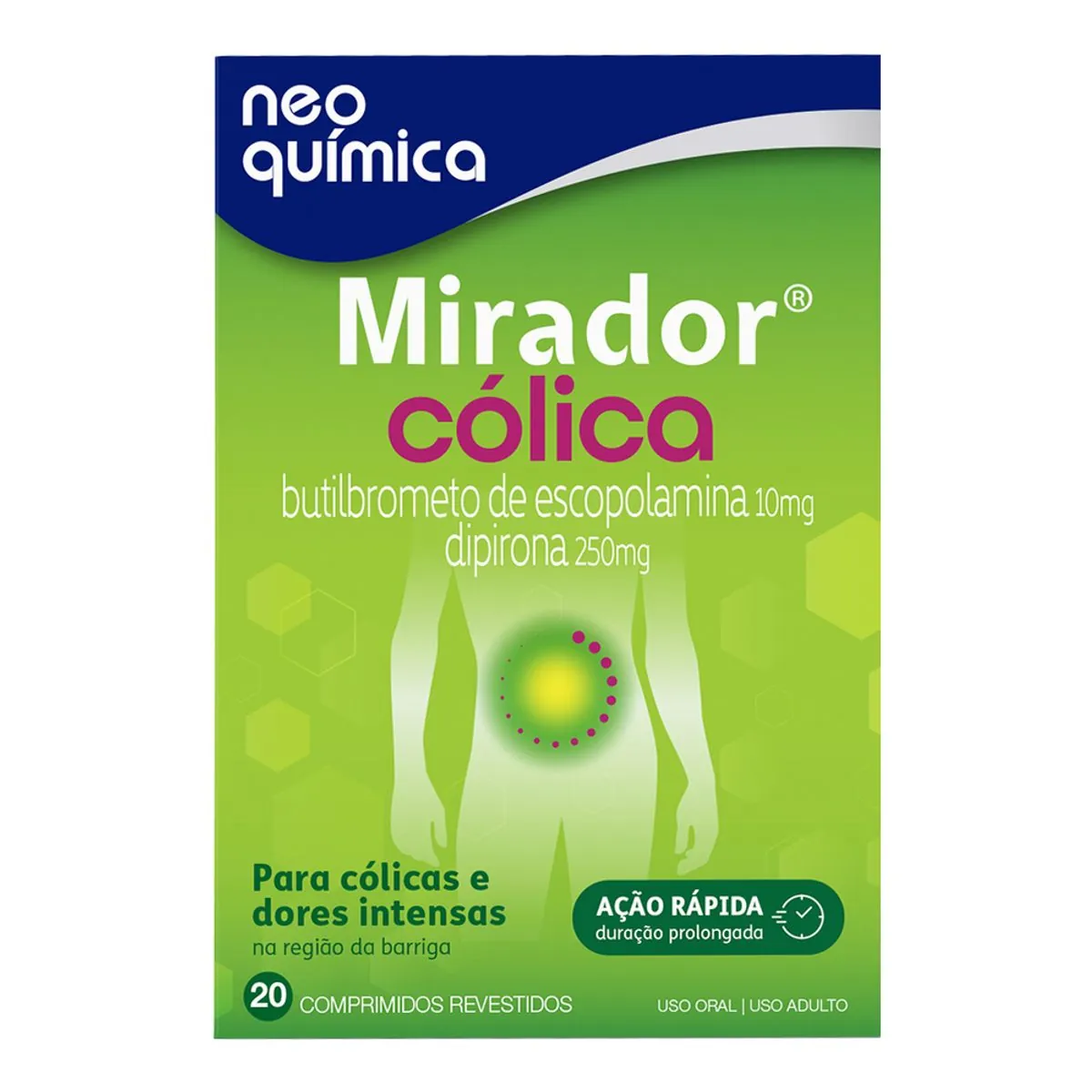 Mirador Cólica Neo Química Caixa 20 Comprimidos Revestidos