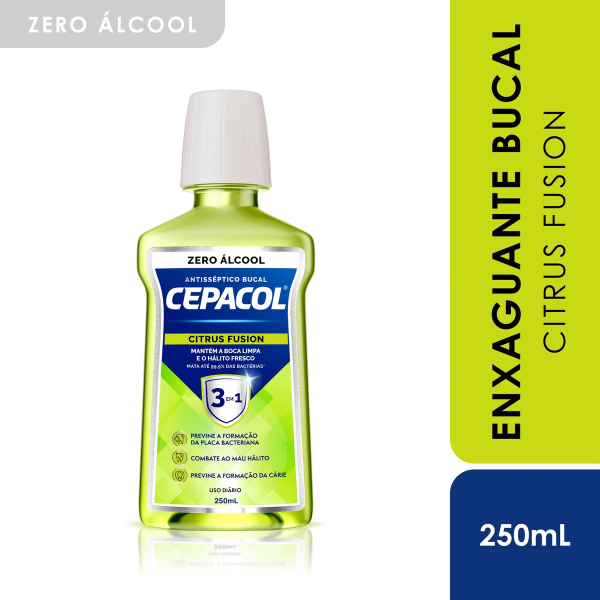 Enxaguante Bucal Antisséptico Zero álcool Citrus Fusion Cepacol Frasco 250ml