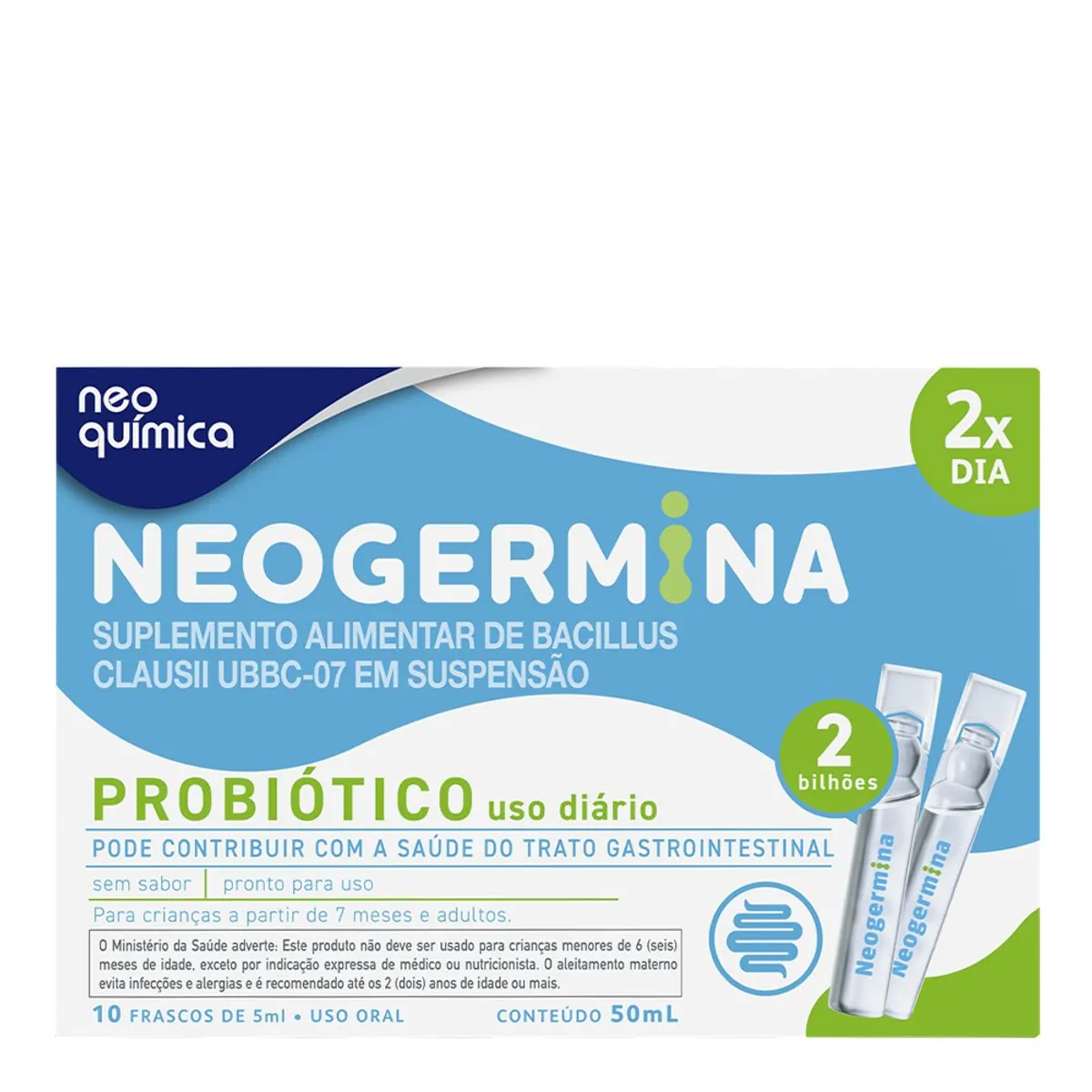 Probiótico Sem Sabor Neogermina Caixa 50ml 10 Unidades
