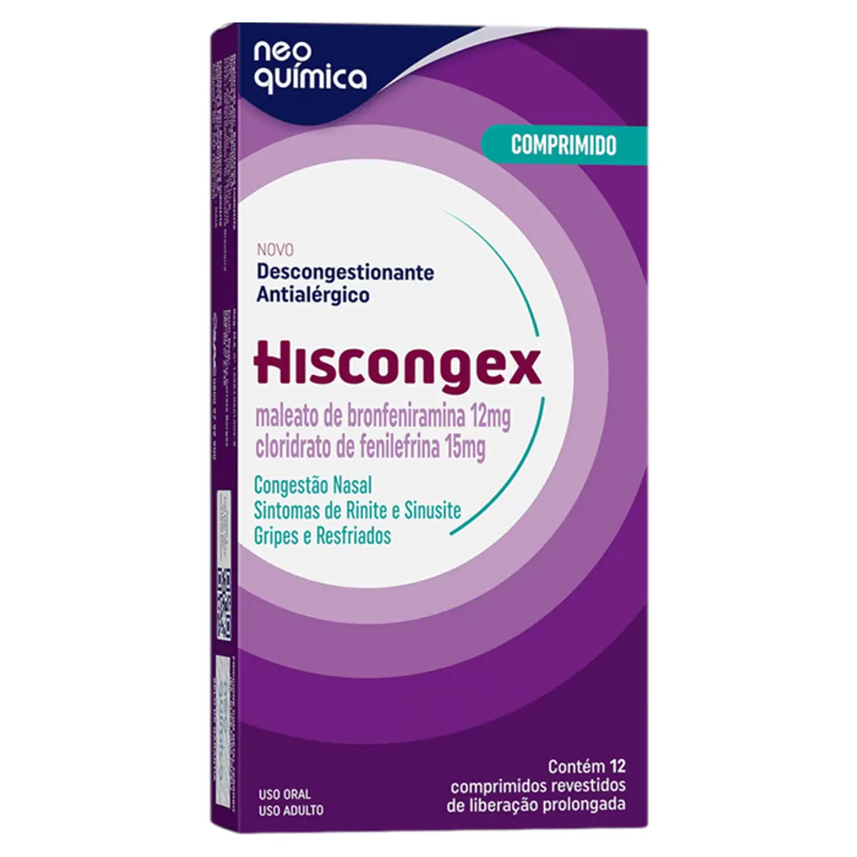 Hiscongex 12mg Caixa 12 Comprimidos Revestidos De Liberação Prolongada