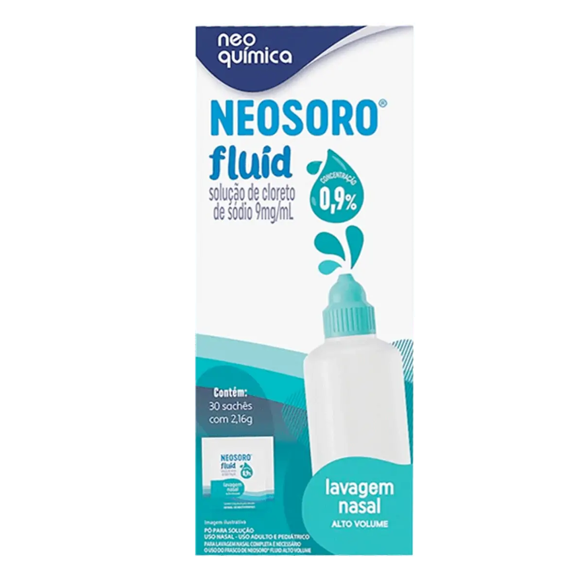 Cloreto De Sódio Neosoro Fluid Caixa 30 Sachês Pó Solução