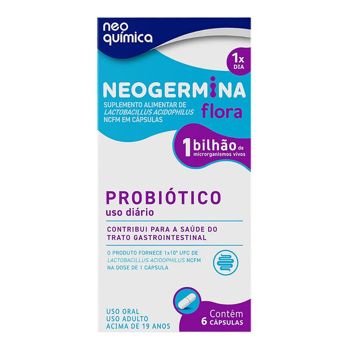 Probiótico Neogermina Flora Caixa 6 Cápsulas