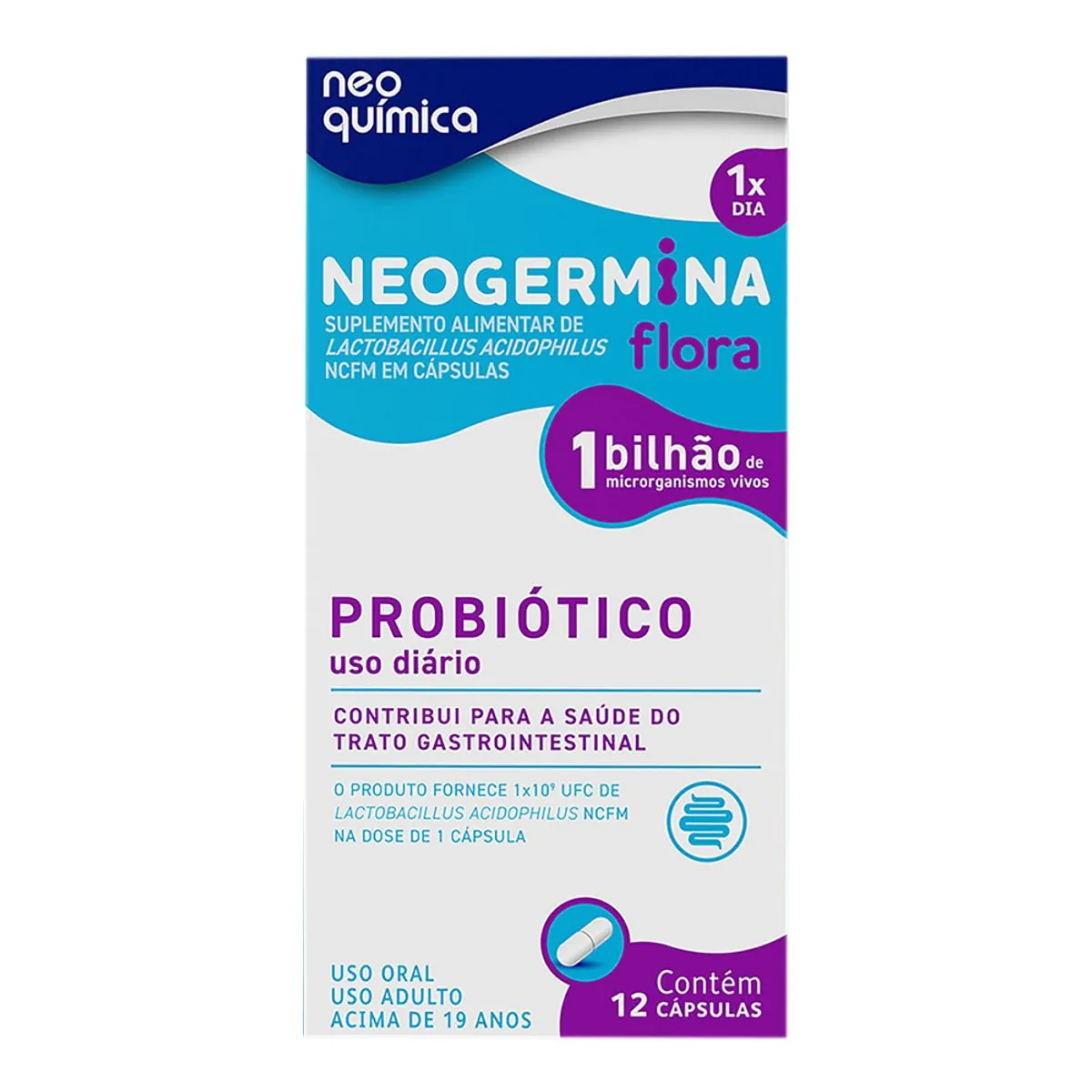 Probiótico Neogermina Flora Caixa 12 Cápsulas