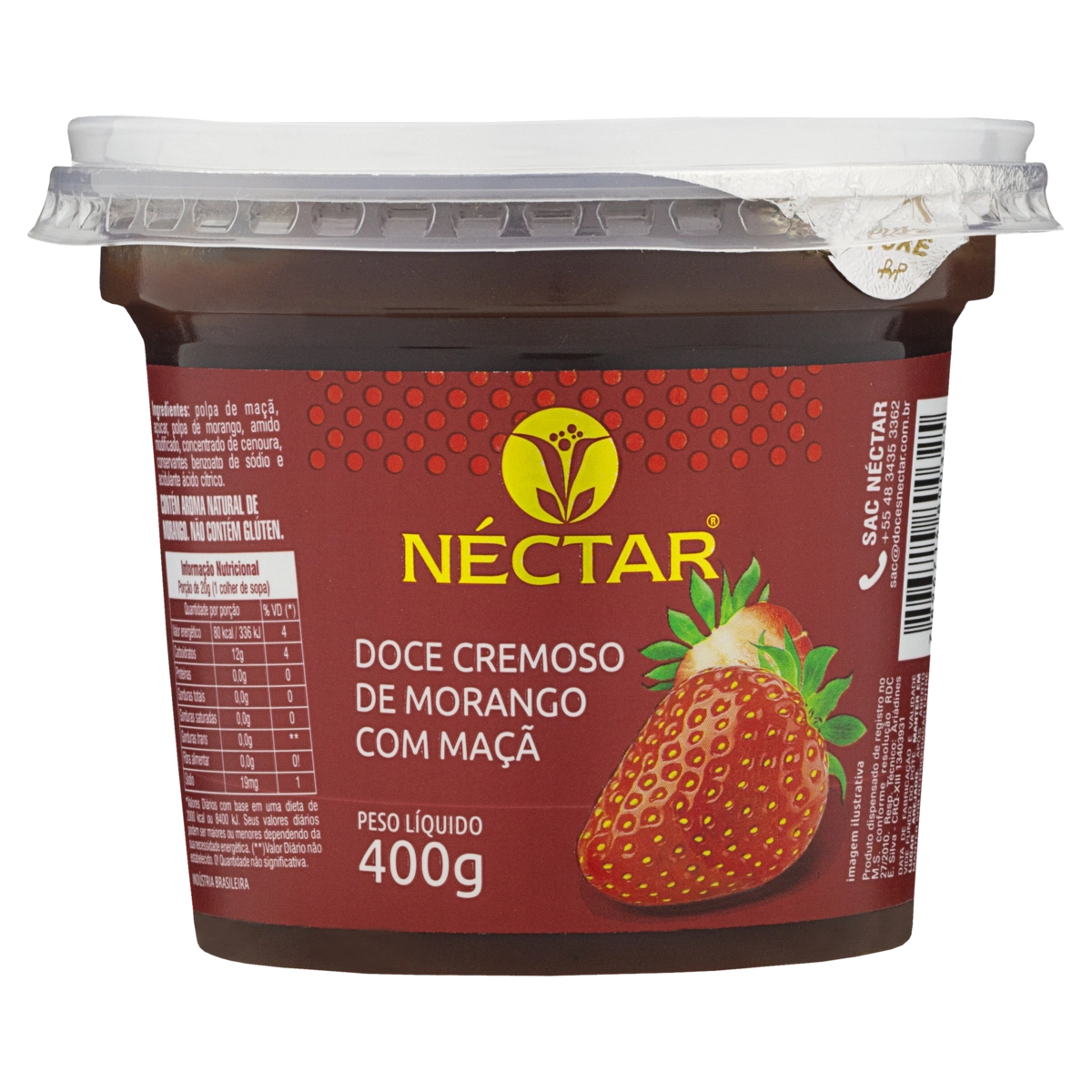 Doce Morango Com Maçã Néctar Pote 400g