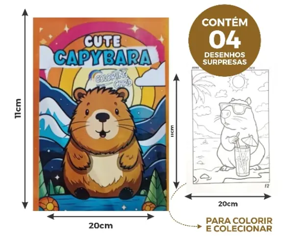 Card P/ Colorir Capivara Sortido Koba