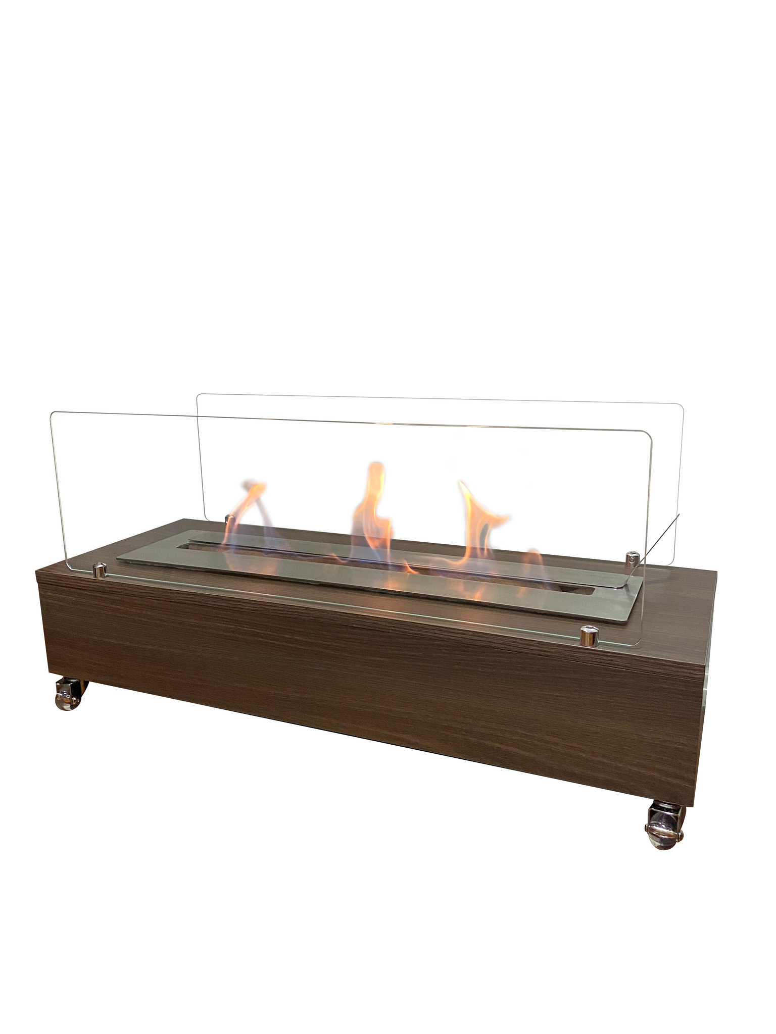 Lareira Ecológica Ol 800 80 Cm Inox Completa Etanol Álcool Vidros Proteção