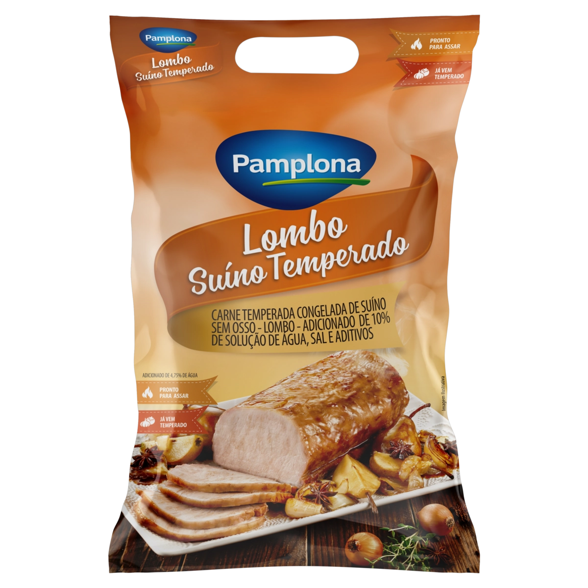 Lombo Suíno Congelado Temperado Sem Osso Pamplona