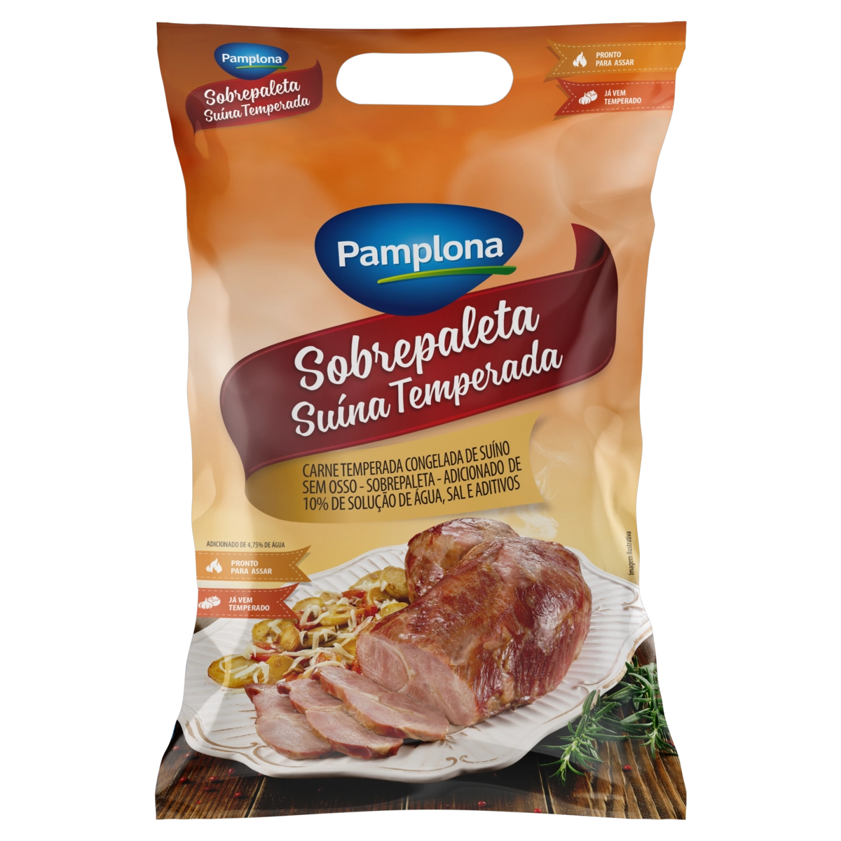 Sobrepaleta Suína Congelada Temperada Sem Osso Pamplona