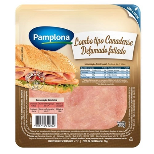 Lombo Canadense Defumado Em Fatias Pamplona 180g