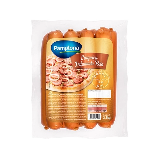 Linguiça Calabresa Defumada Reta Pamplona 2,5kg