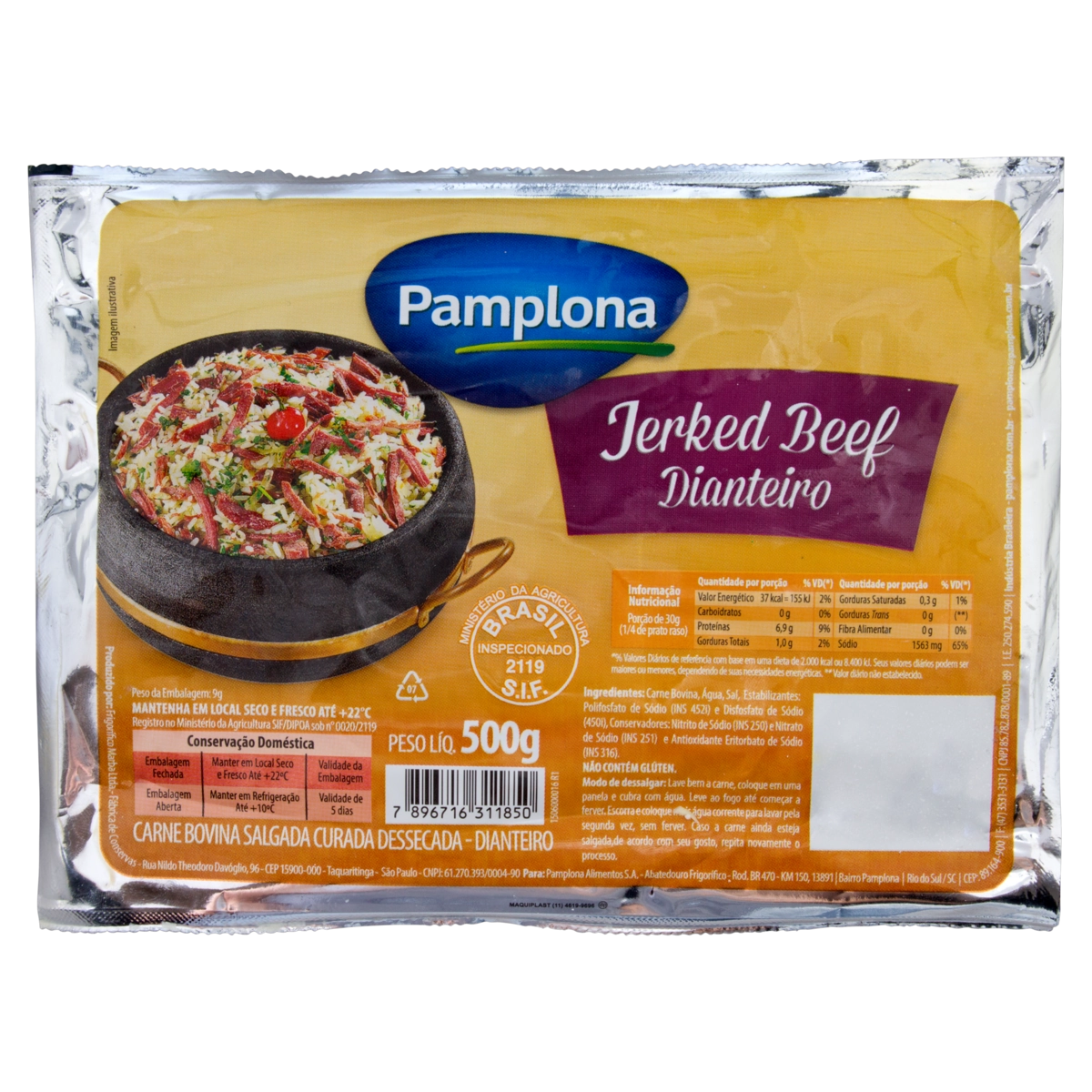 Dianteiro Bovino Jerked Beef Pamplona 500g