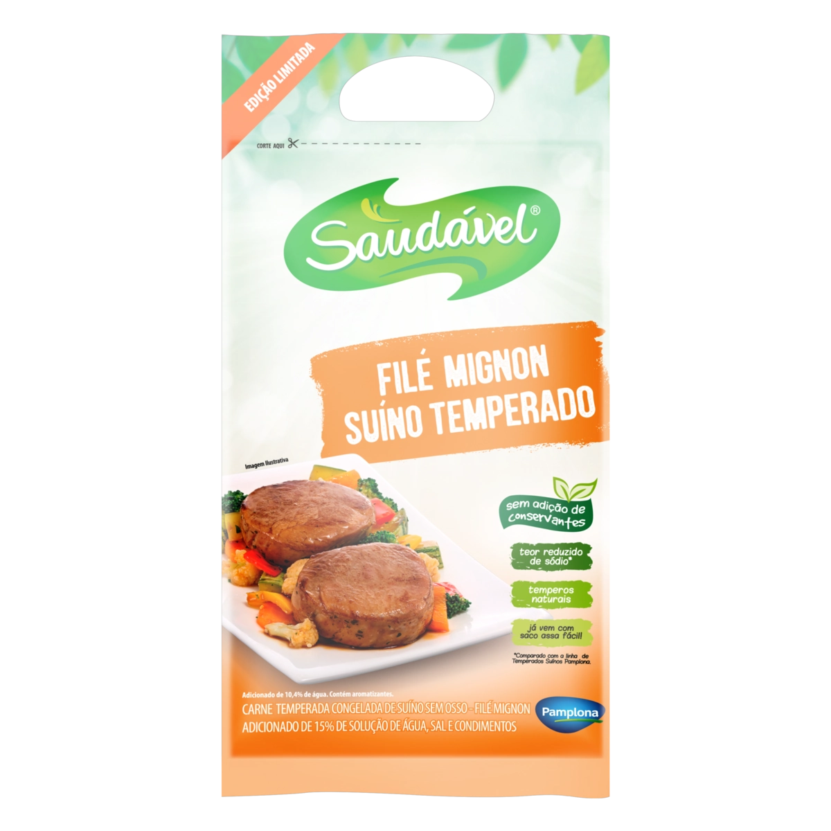 Filé Mignon Suíno Congelado Temperado Sem Osso Pamplona Saudável