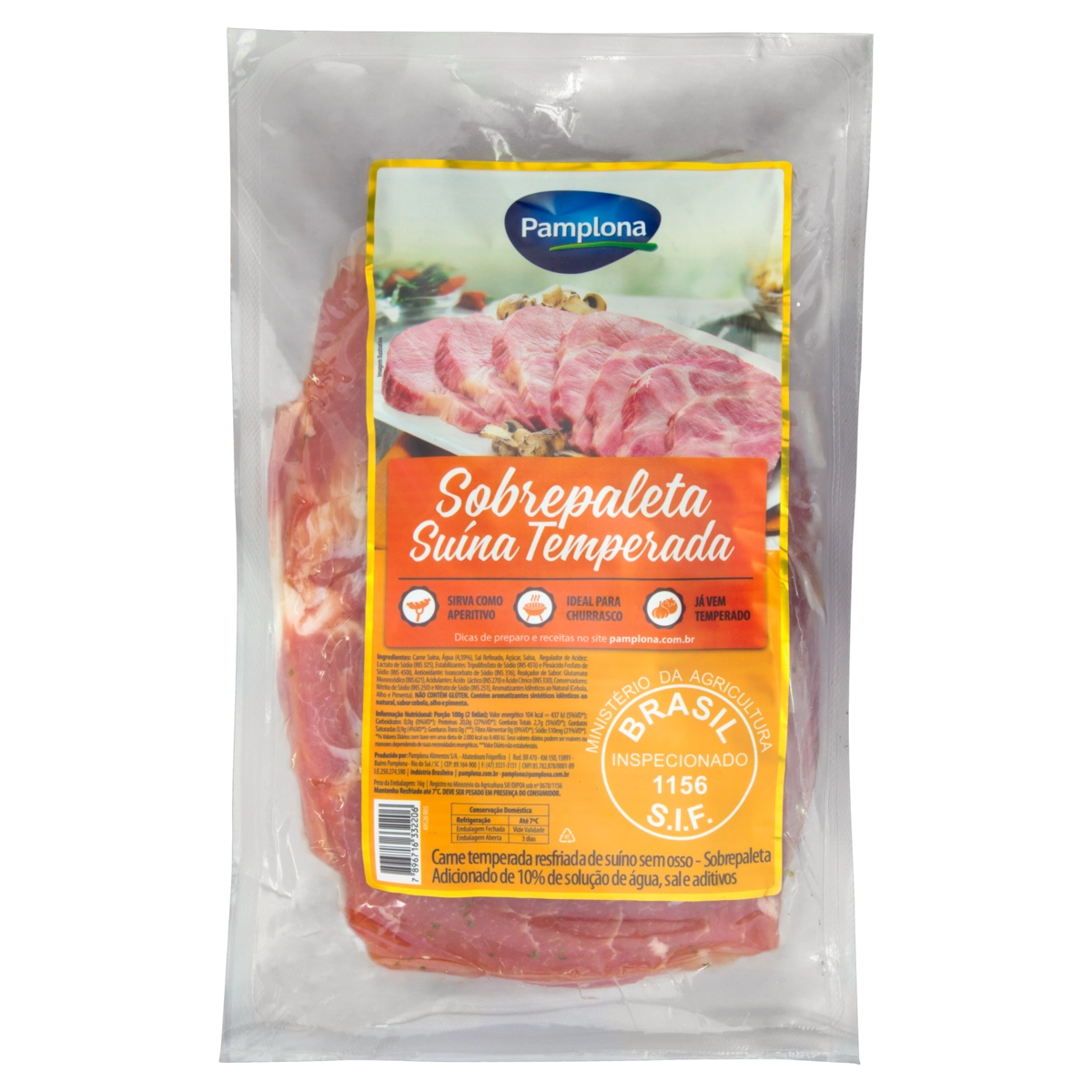 Sobrepaleta Suína Resfriada Temperada Sem Osso Pamplona