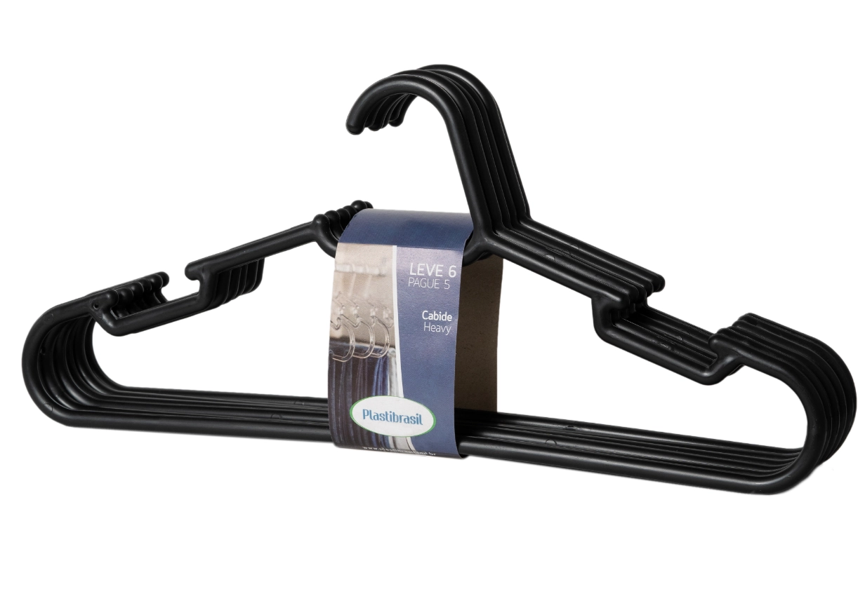 Cabide Heavy Leve 6 Pague 5 Preto Pp 1105 In Br